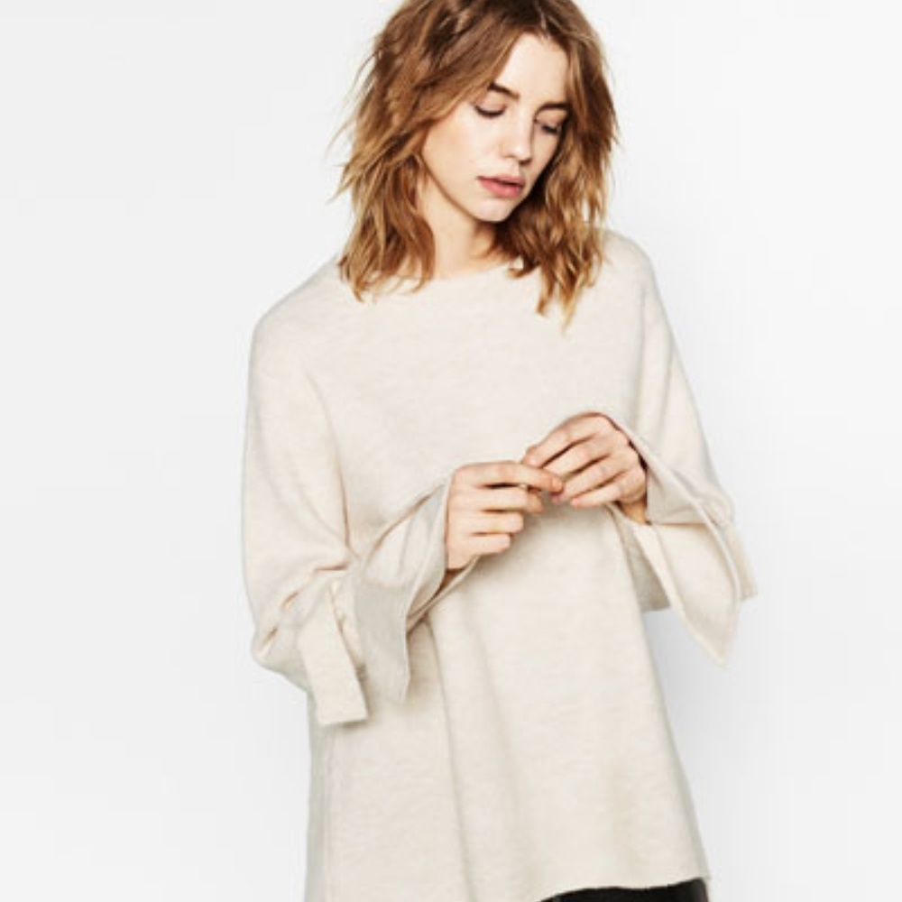 Zara tie sleeves sweater